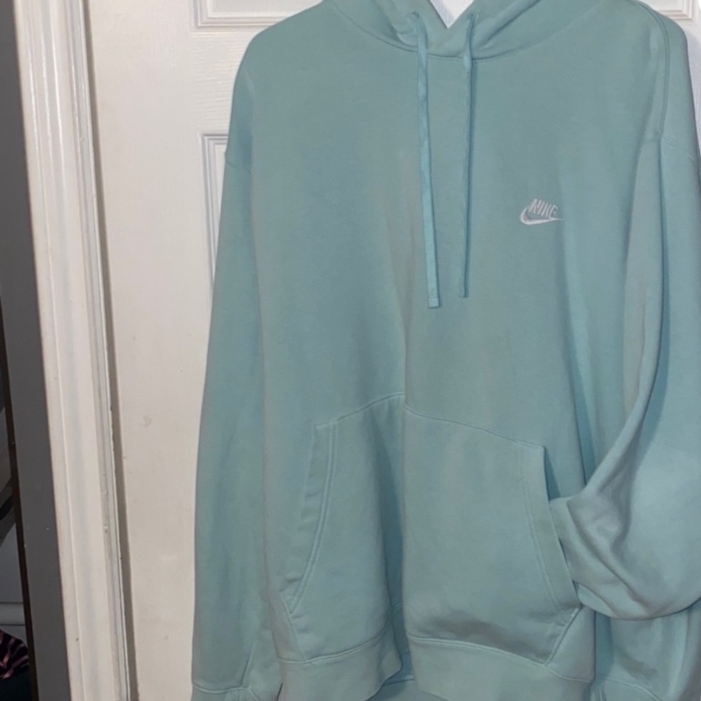 Nike Light Blue Hoodie plus Green Satin Top